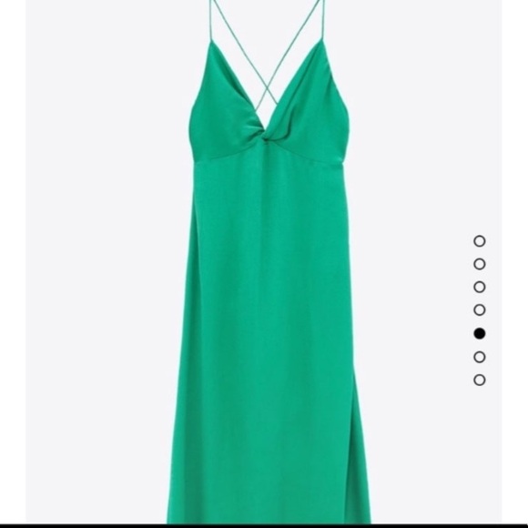 Zara Satin Effect Knotted Midi Slip Dress XS - Picture 2 of 7